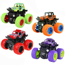 Hopopower Monster Truck Toys For Boys 4 Pack Friction Powered Toy Cars Push And Go Vehicles Playset For Kids Birthday Christmas