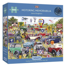 Motoring Memorabilia 1000 Piece Jigsaw Puzzle Classic Cars Sustainable Puzzle For Adults Premium 100 Recycled Board Gre