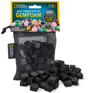 National Geographic Rock Tumbling Media Gemfoam Reusable Rock Polisher Foam Use After Rock Tumbling Grit Cycles Adds Shine T