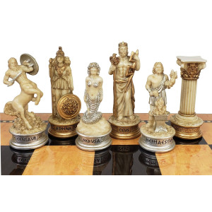 Greek Mythology Olympus Gods Zeus Vs Poseidon Set Of Chess Men Pieces Antique White No Board