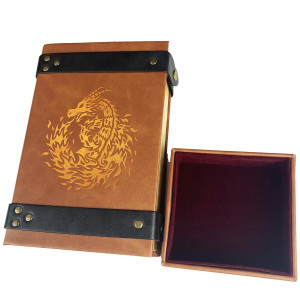 Fantasydice Bookshaped Cheromaticred Fire Dragon Rolling Magic Book Tray For All Tabletop Rpgs Like Dd Call Of Cthulhu Shad