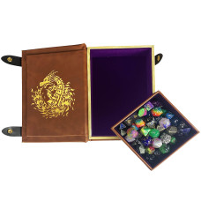 Fantasydice Bookshaped Goldpurple Fire Dragon Rolling Magic Book Tray For All Tabletop Rpgs Like Dd Call Of Cthulhu Shadowr