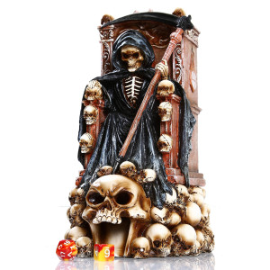 Forged Dice Co Grim Bones Grim Reaper Dice Tower Heavy Duty Resin And Handpainted Dice Rolling Tower With Light Up Skull C