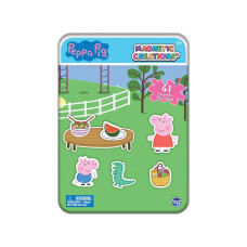 Peppa Pig Magnetic Creations Tin Dress Up Play Set Includes 2 Sheets Of Mix Match Dress Up Magnets With Storage Tin Gre