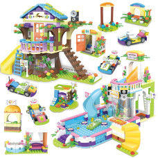 Friends Treehouse Swimming Pool Building Kit For Girls Age 612 Tree House Pool Party Creative Building Blocks Sets With Storag