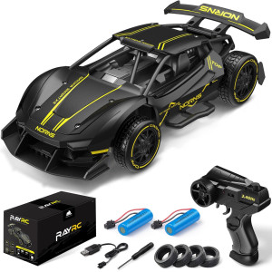 Dodoeleph Rc Cars Fast Metal Remote Control Car For Kids 124 Alloy Frame Hobby Electric Racing Car Toys 24Ghz 2X Rechargeabl