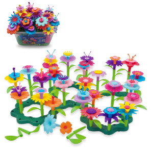 Toyvelt Flower Garden Building Set For Girls 148Piece Stem Toy With Storage Box Best Educational And Creative Gift For Pres