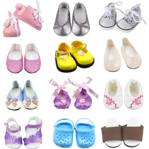 Sotogo 12 Pairs Of 18 Inch Doll Shoes Fits For American 18 Inch Doll Include Sandals Leather Shoes Ballet Shoes