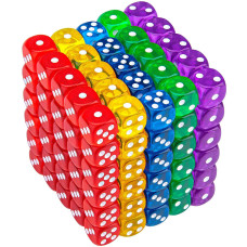 150 Pieces 6Sided Games Dice Set 5 Translucent Colors 14Mm Dice For Board Games Activity Casino Theme Teaching Math Games P