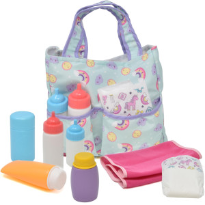 Gift Boutique Baby Doll Diaper Bag With Accessories Doll Care Kit Changing Set Includes Feeding Bottles Diaper Baby Lotion P