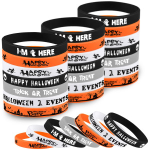 Fepito 49 Pcs Halloween Rubber Wristbands 7 Classic Silicone Bracelets For Halloween Party Supplies