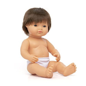 Miniland Educational Anatomically Correct 15 Baby Doll Caucasian Boy Brunette Multi