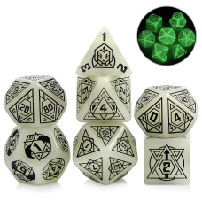 Glow In The Dark Giant Dnd Dice Dndnd 25Mm Glowing Constellation Dice Set With Free Grogeous Metal Case For Dd Dungeons And Dr