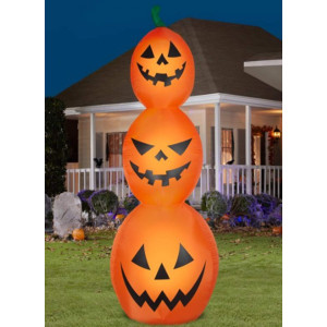 Inflatable Halloween Giant Pumpkin Jack O Lantern Stack 12 Tall Huge