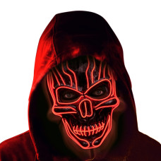 Ilebygo Led Halloween Light Up Mask Purge Mask Scary Mask With El Wire 3 Flashingmodes For Halloween Festival Party Cos Play