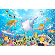 Koyiwa 100 Pieces Jigsaw Puzzles For Kids Ocean World Theme Dolphins Fishes Puzzle Educational Toy For Boys And Girls 15 X 10 I