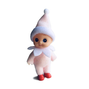 Wuleeuper Tiny Baby Elf Doll Christmas Miniature Elf Decoration Newborn Gift Baby Grow Elf Dolls With Feet And Shoes Pink