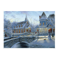 Ilink 1000 Piece Christmas Jigsaw Puzzle For Adults Romantic Snow Towncardboard Puzzles Relax Puzzles Games For Teens And Adul