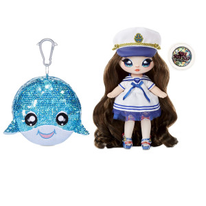 Na Na Na Surprise 2In1 Fashion Doll And Sparkly Sequined Purse Sparkle Series Sailor Blu 75 Sailor Doll Blue Packa