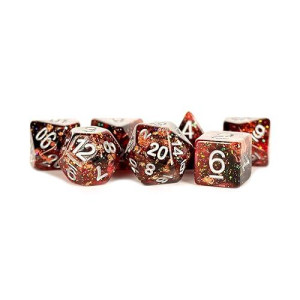Fanroll By Metallic Dice Games 16Mm Resin Polyhedral Dice Set: Eternal Fire