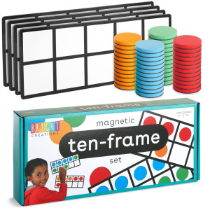 4 Pack Giant Magnetic Ten Frames With 48 Math Counters Magnet Frame For Classroom Learning