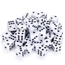 50 Or 100 Pack Of Bulk Six Sided Diced6 Standard 16Mmgreat For Board Games Casino Games Tabletop Rpgs White 50 Count