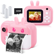 Minibear Instant Camera For Kids Digital Camera For Girls Toddler Camera With Print Paper 40Mp Kids Video Camera Child Selfie C