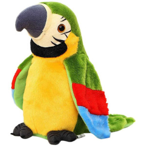 9 Cute Talking Parrot Repeats What You Say Electronic Interactive Plush Toy Stuffed Animal Record Parrot Waving Wings Funny Bi