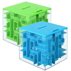 2 Pack Money Maze Puzzle Box, Perfect Money Holder Puzzle And Brain Teasers For Kids And Adults