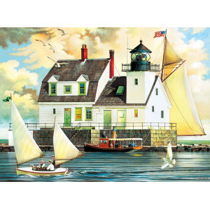 Buffalo Games Charles Wysocki Rockland Breakwater Light 1000 Piece Jigsaw Puzzle