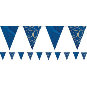 Creative Party Age 50 Paper Flag Bunting Foil Stamped Navygold Geodej009