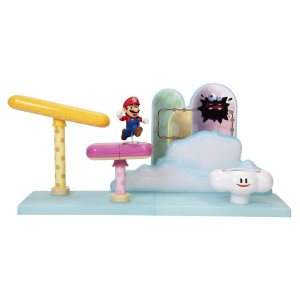 Super Mario Cloud World Diorama Set With 25 Running Mario Action Figure