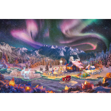 Lavievert Jigsaw Puzzles 1000 Piece Christmas Wonderland Puzzles For Adults And Kids Snowy Night Aurora Christmas Tree Snow