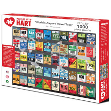 Hart Puzzles Jigsaw Puzzle 1000 Piece 24 X 30 Xlarge Worlds Airport Luggage Tags By Ow Lawrence