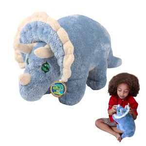 Ecobuddiez Triceratops From Deluxebase 12 Inch Triceratops Plush Toy Eco Friendly Child Safe Dinosaur Stuffed Animal Made Fr