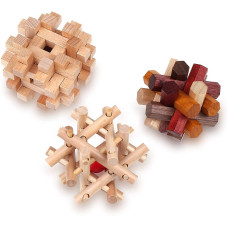 Wooden Brain Teaser Puzzles For Adults Kids 3D Puzzles Brain Games Iq Mind And Logic Test Challenging Wood Educational T