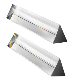 Young4Us 2 Pack 6Inch Crystal Optical Glass Triangular Prism For Photography Kids Science Teaching Light Spectrum Physics A