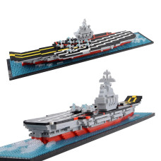 Geniteen Building Blocks Set Aircraft Carrier Model Micro Mini Blocks 1300 Pieces Building Bricks