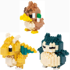 Nanoblocks 3 Sets Bundle Dragonite Snorlax And Farfetchd Kairyu Kabigon And Kamonegi In Japan Adjustable Pokemon Char