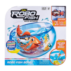 Robo Fish Water Activiated Swimming Pets Fish Bowl Playset By Zuru Color Changing Toys And Never Wet Sand