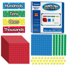 Torlam 131 Pcs Magnetic Base Ten Blocks Place Value Blocks Math Manipulatives K3 For Elementary Classroom Number Blocks Ma