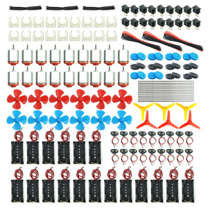 18 Set Dc Motors Kit Mini Electric Hobby Motor 3V 12V 25000 Rpm Strong Magnetic With Shaft Propeller 2 X Aa Battery Holder9V