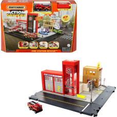 Matchbox Cars Playset Action Drivers Fire Station Rescue Toy Firetruck In 164 Scale Lights Sounds Moving Parts