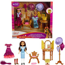 Mattel Spirit Untamed Luckys Attic Adventure Playset Lucky Doll 7In With Vanity Chair Hat Rack Zoetrope Extra Outfit