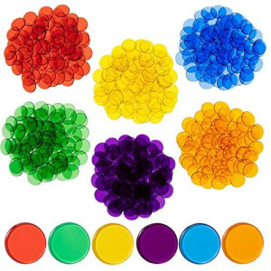 Edxeducation Transparent Counters Set Of 500 Counters For Kids Math Assorted Colors 34 In Counting Sorting Light Pa