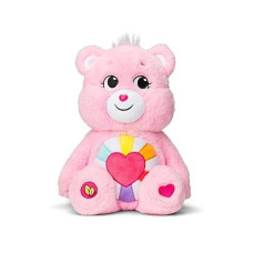 Care Bears 14" Hopeful Heart Bear Plushie - Medium Size - Pink Plush For Ages 4+ - Perfect Stuffed Animal Holiday, Birthday Gift, Super Soft And Cuddly - Gift For Girls And Boys, Collectors