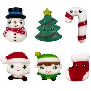 Qingqiu 6 Pack Big Size Christmas Mochi Squishy Toys Squishies For Kids Boys Girls Toddlers Christmas Stocking Stuffers Party Fa