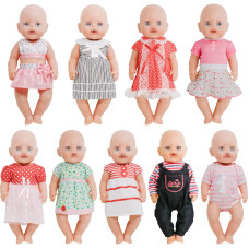 Sotogo 9 Sets Doll Clothes Outfits For 14 To 17 Inch New Born Baby Doll 15 Inch Baby Doll And American 18 Inch Doll Clothes And