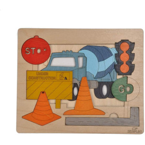 Road Construction Multilayered Wooden Puzzles For Kids 20 Piece Jigsaw Puzzle For School Kids Learning Educational Toys Gifts