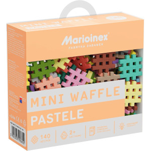 Mini Waffle Block Construction Playset For Kids 140 Pastel Interlocking Puzzle Pieces Improves Fine Motor Skills Stemsteam B